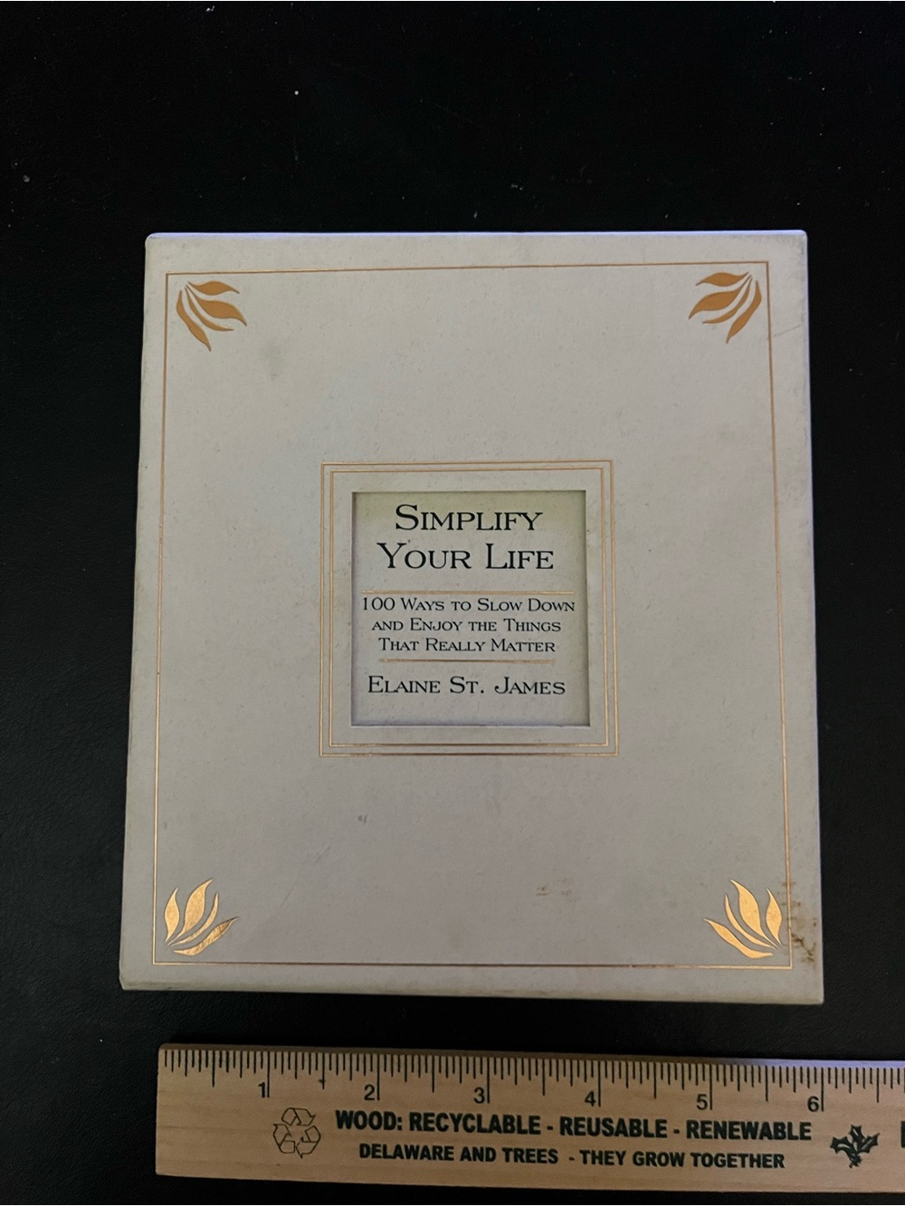 Simplify Your Life Book in a Box — White & Gold